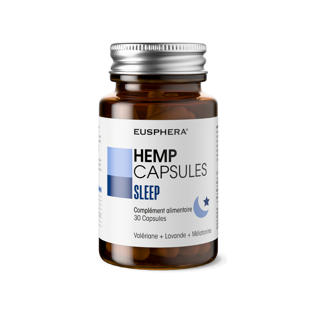CAPSULES EU4SLEEP - Supplément naturel de sommeil avec GABA, Valériane et Vitamine B6 - 20 cps