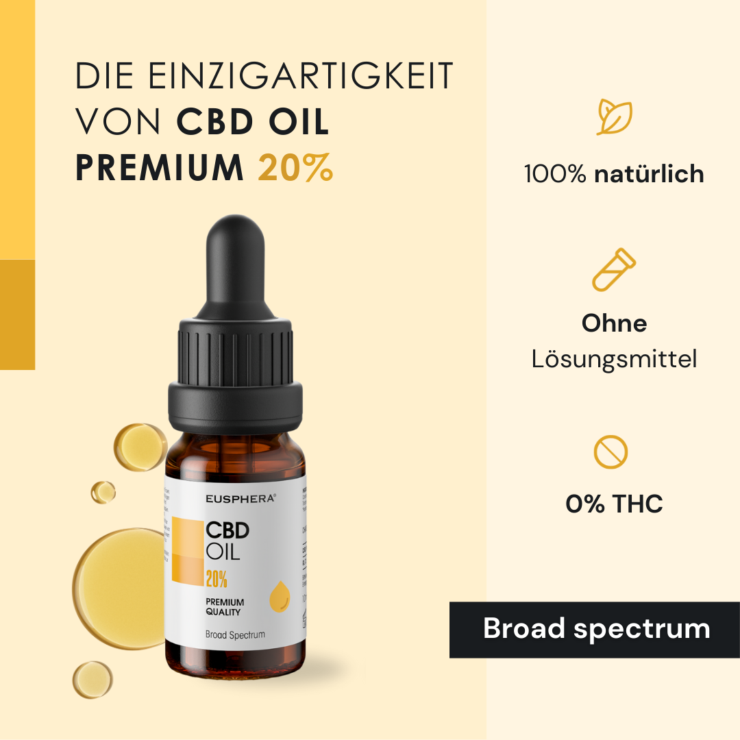 HANFEXTRAKT 20% - Natürliches CBD-Öl zur Entspannung und für den Schlaf - 10 ml