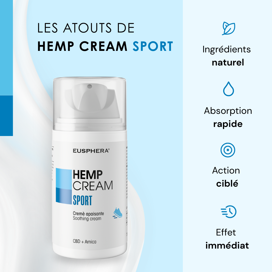EU4SPORT - Crème pour athlètes et sportifs avec CBD et griffe du diable - 75 ml