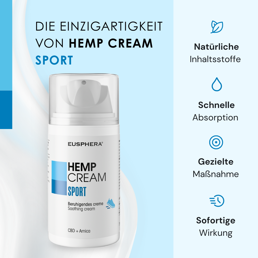 EU4SPORT - Creme für Athleten und Sportler mit CBD und Teufelskralle - 75 ml