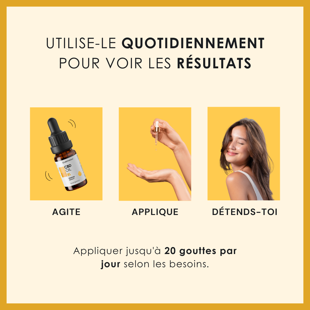 HEMP EXTRACT 10% - Huile naturelle de CBD pour la relaxation et le sommeil - 10 ml