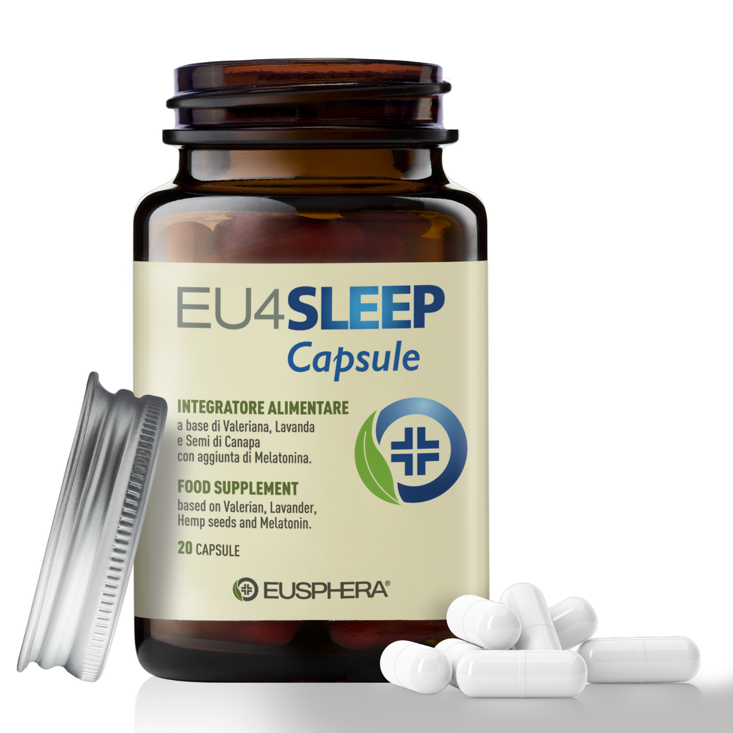 EU4SLEEP - Suplemento natural para dormir con GABA, valeriana y vitamina B6 - 20 cps