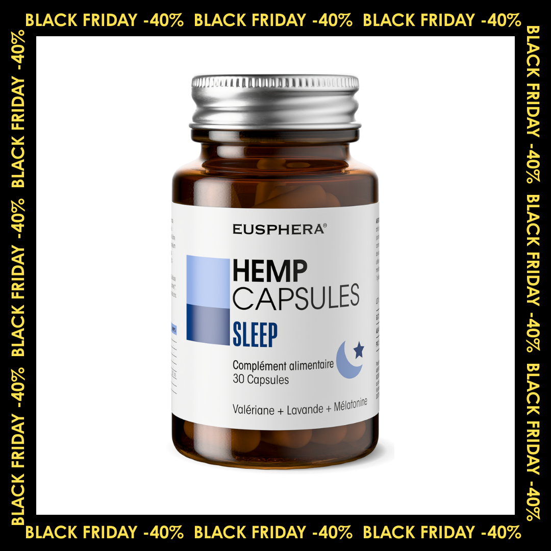 CAPSULES EU4SLEEP - Supplément naturel de sommeil avec GABA, Valériane et Vitamine B6 - 20 cps