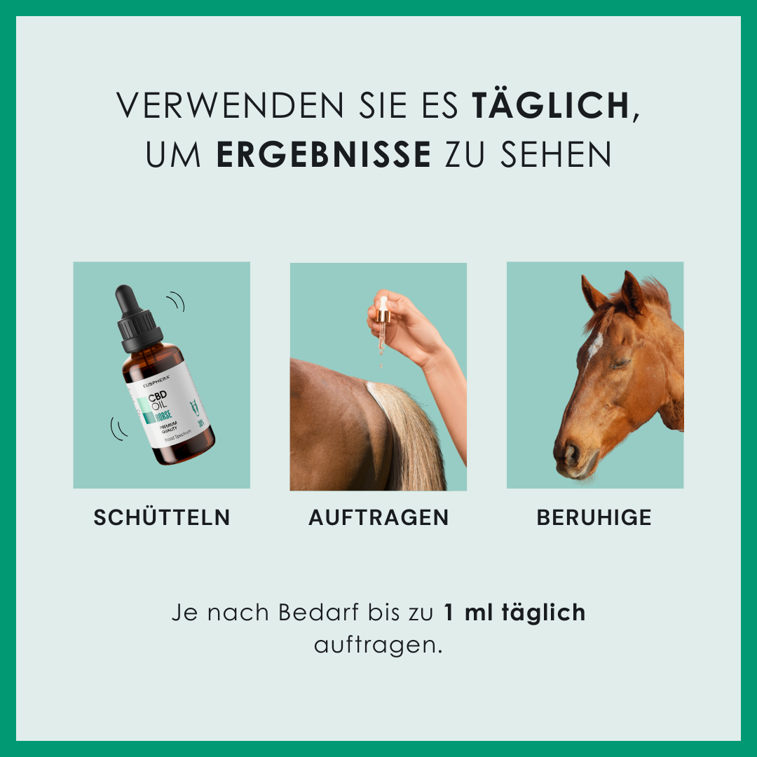 EU4HORSE - Nähröl für Pferde, reich an Vitaminen für Wohlbefinden und Vitalität - 50 ml