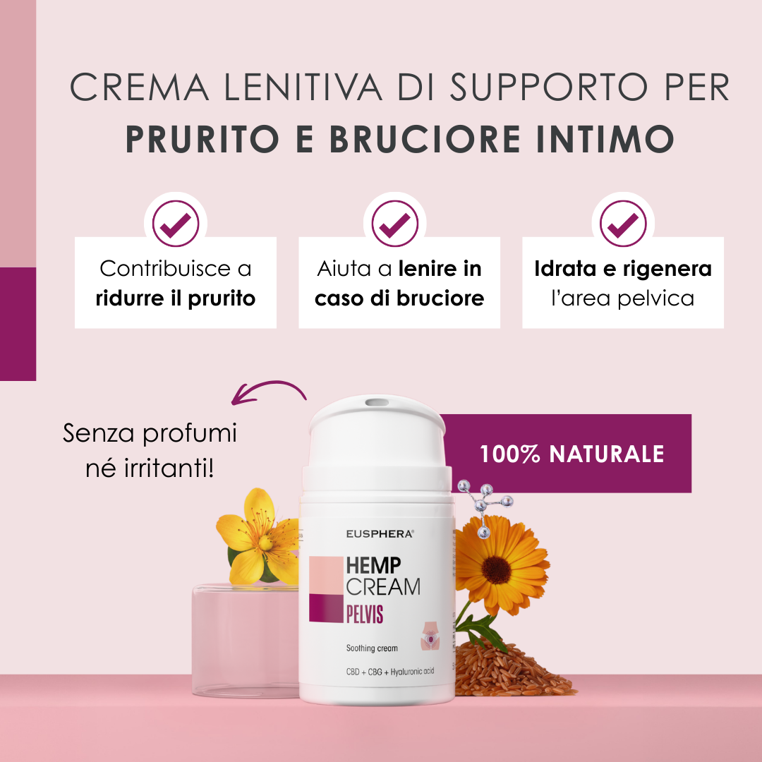 Crema lenitiva naturale per bruciore e prurito intimo -  2x50ml