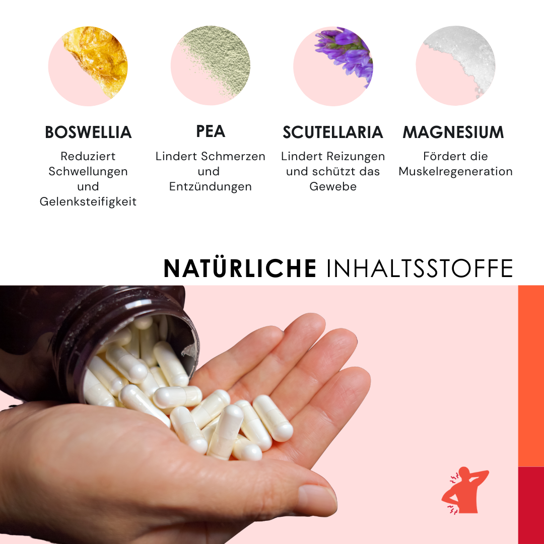 EU4DOL PLUS - Natürliches Ergänzungsmittel für Knochen und Gelenke mit Boswellia Serrata und PEA - 30 Kapseln